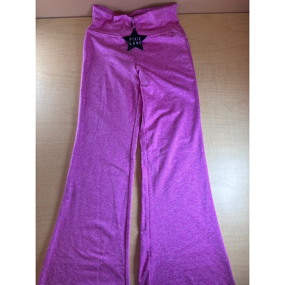 Pixie Lane Girls Magenta Pink Heathered Flare Leggings Size 9/10 NWT